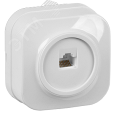 GLORY Розетка одноместная наружная компьютерная белая