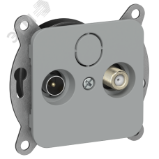 FLITE Розетка 2-местная TV+SAT экранированная проходная РТВс-2-1-2-ФлС серый IEK