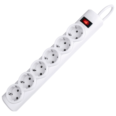 Сетевой фильтр Defender DFS 153 3 м, белый, 6 розеток/ Surge Protector Defender DFS 153 3m, white, 6 outlets