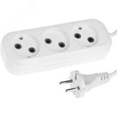 Удлинитель бытовой У-20, ПВС, 2 х 0.75 мм2, 1300 Вт, 3 гнезда, 5 м