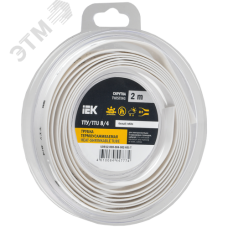 Трубка термоусадочная ТТУ нг-LS 8/4 белая (2м/упак) IEK