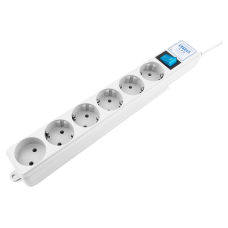 Фильтр-удлинитель Power Cube PRO, 1,9 м, LC контур, 16А/3,5кВт/ Surge protector Power Cube Pro 1,9 m, LC circuit, 6 outlets (white) 16A / 3,5kVt