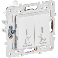 SKANDY Выключатель 2-клавишный с индикацией для отелей 10А SK-V16W арктический белый IEK