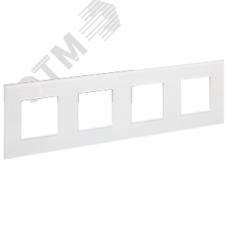 SKANDY Рамка 4-местная SK-F24W стекло арктический белый IEK