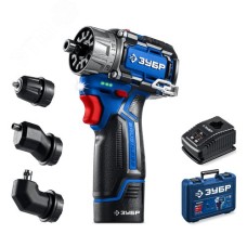 Дрель-шуруповерт модульная КОМБИ 2, 12 В, 45 Н·м, 1 АКБ тип Т7 2 А·ч, BRUSHLESS, кейс, Профессионал