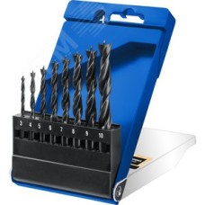 Набор спиральных сверл по дереву 8 шт (3-4-5-6-7-8-9-10 мм), М-образная заточка