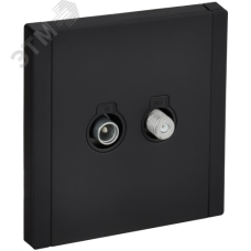 FORTE&PIANO Розетка двойная TV+SAT FP138M металл черный IEK