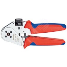 Пресс-клещи для тетрагональной опрессовки точеные контакты 008-25мм (AWG 28-13) контакт макс5мм L=180мм хромированные двухкомпонентные рукоятки