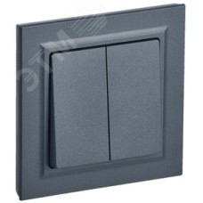 BRITE Выключатель двухклавишный 10А в сборе ВСР10-2-0-БрМ маренго IEK