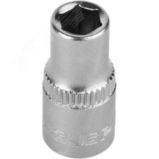 Головка торцовая ''Мастер'' (1/4''), Cr-V, FLANK, хроматированное покрытие, 6мм