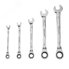 Набор ключей комбинированных трещоточных (8, 10, 13, 17, 19 мм), CrV