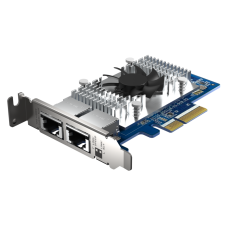 Сетевая карта/ QNAP QXG-10G2T-X710 LAN Expansion Card, PCIe Gen3 x4, Two 10GbE (10G / 5G / 2.5G / 1G / 100M)) Ports with SR-IOV and iSCSI, Block-based, Supports Multiple Virtual Disk Modes