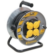 Удлинитель силовой 4 розетки шнур 20м КГ 3x1.5 УК20 с термозащитой IP44