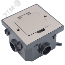 PRIMER Лючок в бетонный пол с коробкой и установочным комплектом на 2 модуля IP44 матовый никель IEK