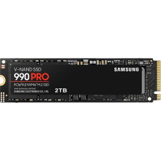Твердотельные накопители/ Samsung SSD 990 PRO, 2000GB, M.2(22x80mm), NVMe 2.0, PCIe 4.0 x4, V-NAND TLC, R/W 7450/6900MB/s, IOPs 1 400 000/1 550 000, DRAM buffer 2048MB, TBW 1200, DWPD 0.33 (12 мес.)