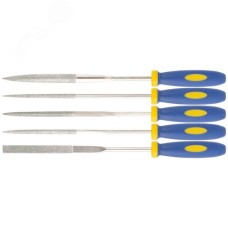 Надфили алмазные, мягкая ручка, 3х140х50 мм, набор 5 штук