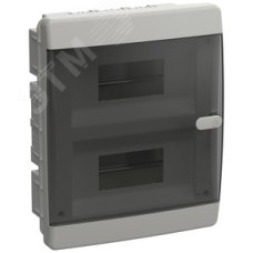 Корпус пластиковый встраиваемый на 18 модулей ЩРВ-П-18 IP41 UNION Compact черная прозрачная дверь