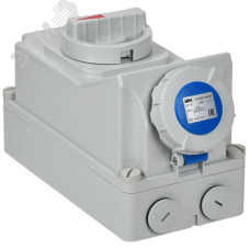 Розетка с механической блокировкой ССИ-813 16А-6ч/220В 2P+PE IP67 IEK