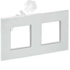 SKANDY Рамка 2-местная SK-F32S металл серебряный IEK
