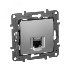 Розетка компьютерная RJ45 категория 5Е UTP алюминий ETIKA