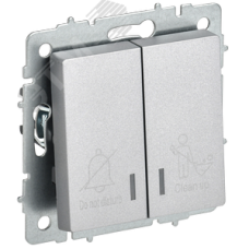 BRITE Выключатель 2-клавишный с индикацией для отелей 10А ВС10-2-9-БрА алюминий IEK