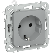 FLITE Розетка с заземлением с защитными шторками 16А РСш11-0-ФлС серый IEK