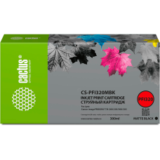 -/ Картридж струйный Cactus CS-PFI320MBK черный матовый (300мл) для Canon imagePROGRAF TM-200/TM-200 MF