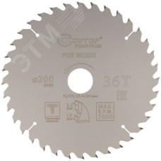 Диск пильный по дереву с тефлоновым покрытием 36Т, Profi plus, 200x1,5/2,2x32/30/25,4/20 мм