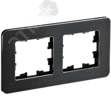 BRITE Рамка 2 поста РУ-2-1-Бр металл черный RE AL IEK