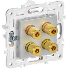 SKANDY Аудиорозетка 4-местная SK-A01S серебряный IEK