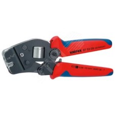 Пресс-клещи для контактных гильз квадратный обжим ввод сбоку до 25мм 1 гнездо гильзы контактные 008-10мм (AWG 28-7) двойные концевые гильзы до 2х4мм (2хAWG 10) L=190мм черные двухкомпонентные рукоятки