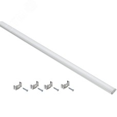 Профиль алюминиевый для светодиодной ленты 1606 гибкий накладной прямоугольный 2м с комплектом аксессуаров (опал)