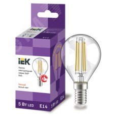 Лампа светодиодная G45 шар прозрачная 5Вт 230В 3000К E14 серия 360 град