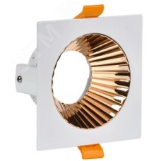 Светильник 4109 встраиваемый декоративный поворотный под лампу GU10 белый/золото пластик