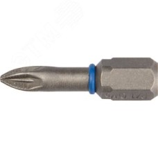 Биты ''ЭКСПЕРТ'' торсионные кованые, обточенные, хромомолибденовая сталь, тип хвостовика C 1/4'', PZ1, 25мм, 2шт