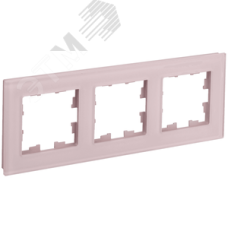 BRITE Рамка 3 поста РУ-3-2-Бр стекло розовый матовый IEK