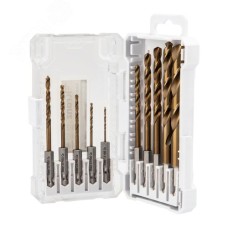 Набор сверл по металлу ''Кобальт'', 1,5-10 мм, Р6М5К5, шестигранный хвостовик (10 шт)