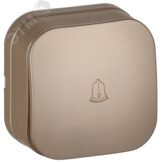 GLORY Выключатель 1-клавишный для открытой установки самовозвратный 10А ВСс20-1-0-ХШм шампань матовый IEK