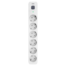 Фильтр-удлинитель PowerCom SP-06W 5.0M, 6 розеток, белый, 16А, 4кВт, 380Дж, защитные шторки, защита от КЗ, перегрузки, ВЧ и импульсных помех, кабель 3x1.5 мм2, ШхГхВ 338.5х50х40.2 мм, вес 0.82 кг./ Surge protector PowerCom SP-06W 5.0M, 6 sockets, white, 1
