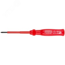 Отвертка изолированная 1000 В, CrV сталь, пластиковая ручка РН0x75 мм