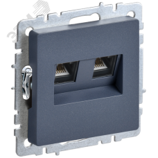 BRITE Розетка компьютерная двойная RJ45 кат.5E РК10-2-БрМ маренго