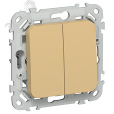 FLITE Выключатель 2-клавишный кнопочный 10А ВС12-2-0-ФлШм шамуа IEK