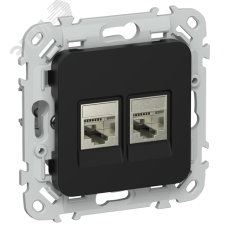 FLITE Розетка 2-местная компьютерная RJ45 категория 6 STP РК6-2-1-ФлЧ черный IEK