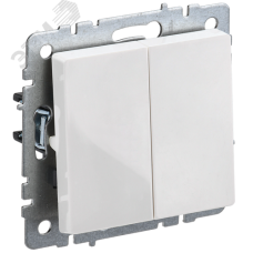 BRITE Выключатель 2-клавишный 10А безвинтовое крепление ВС11-2-0-БрБ белый IEK