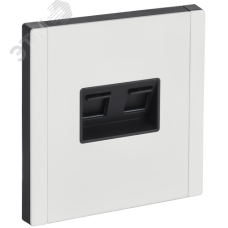 FORTE&PIANO Розетка компьютерная двойная RJ45 кат.6 FP234M металл белый IEK