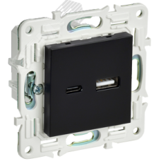 SKANDY Розетка USB A+C 3,1А SK-R14Bl черный IEK