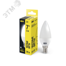 Лампа светодиодная C35 свеча 7Вт 230В 4000К E14