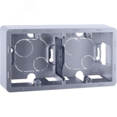 Коробка для накладного монтажа 2-местная алюминий INSPIRIA
