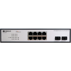 Коммутатор/ Unmanaged Switch 8x1000Base-T PoE, 2x1000Base-X SFP, PoE Budget 120W, 19" w/brackets