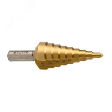 Сверло ступенчатое, HSS TiN, Gr.2, 4-20 мм, прямая канавка, трехплоскостной хвостовик